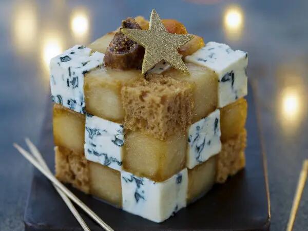 Recettes : Rubix Cube au fromage bleu et aux poires