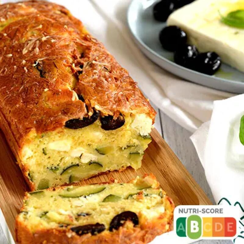 Recette : Cake aux courgettes, feta et olives noires