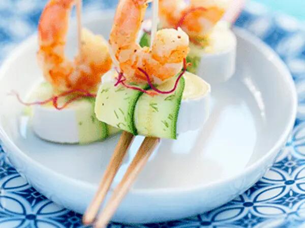 Recettes : Sushi au fromage et crevettes grillées