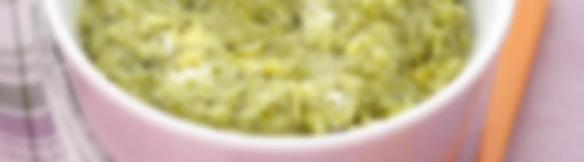 Recette : Purée de brocolis, jaune d'oeuf et fromage frais