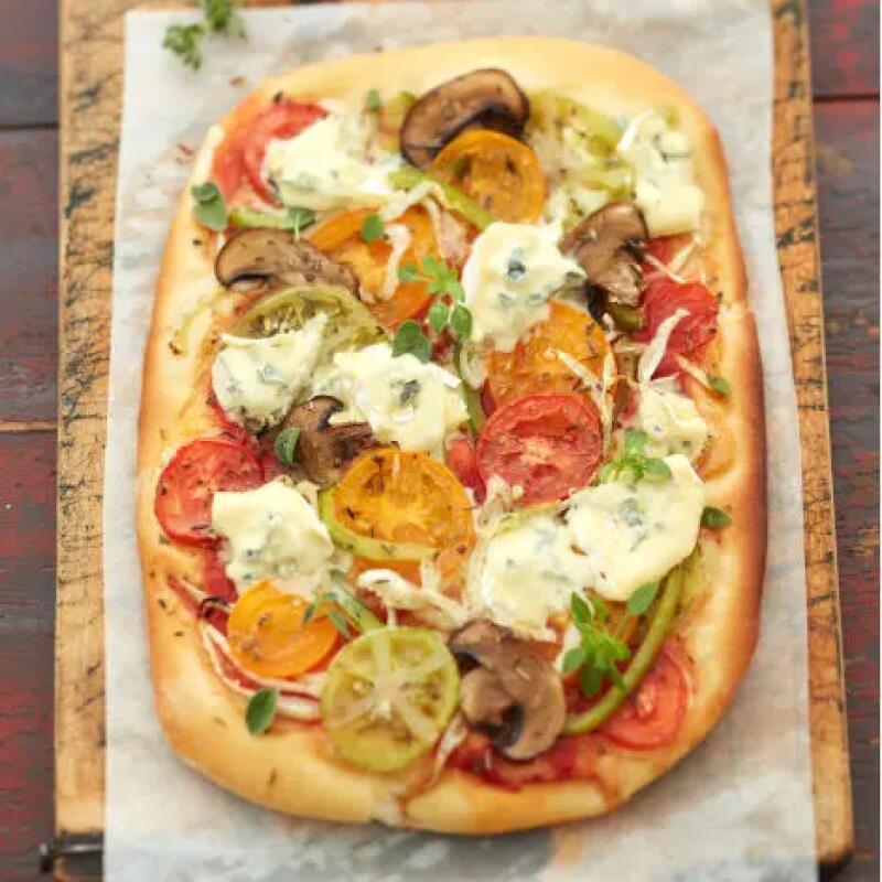 Recette : Pizza aux légumes et bleu