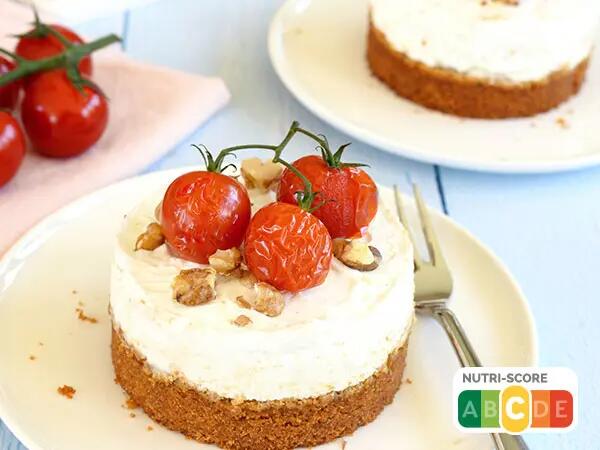 Recettes : Cheesecake noix, tomates et chèvre frais