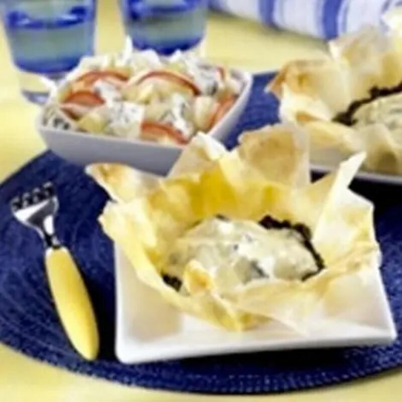 Recette : Tartelettes croustillantes aux épinards et au bleu