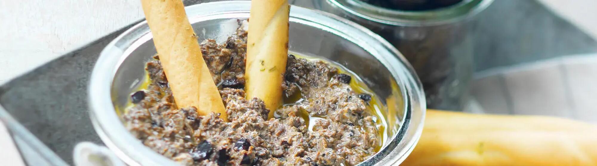 Recette : Tapenade d'olives noires au chèvre frais