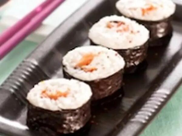Recettes : Maki de fromage de chèvre frais au saumon, tomates confites aux épices grillées 