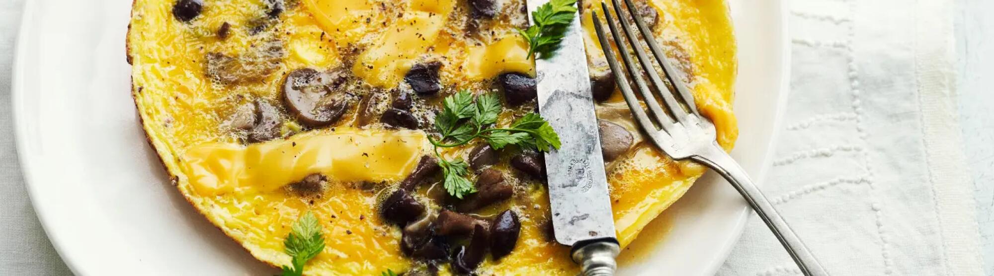 Recette : Omelette aux champignons et fromage