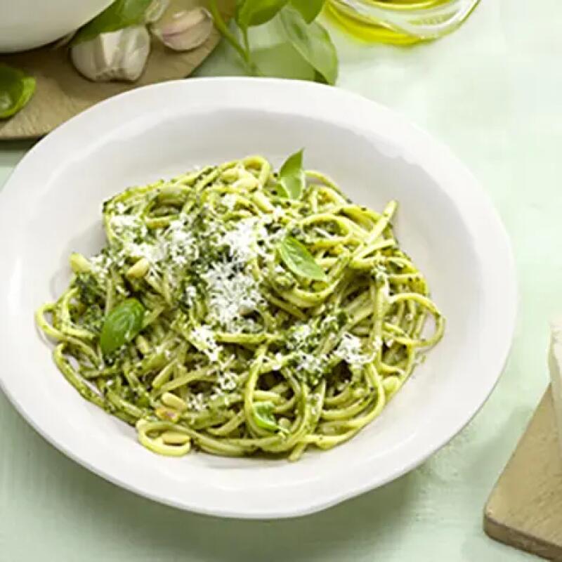 Recette : Spaghettis au pesto verde