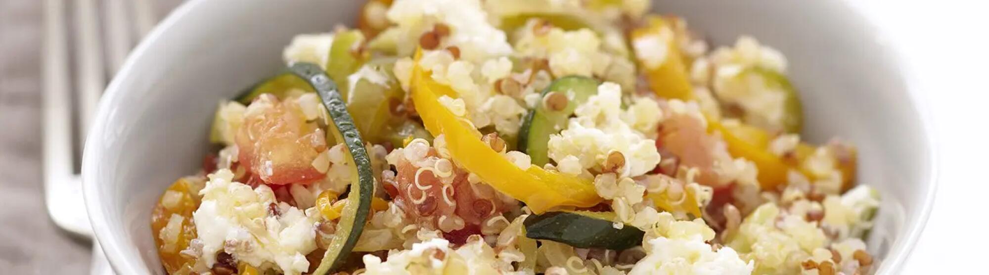 Recette : Salade de quinoa aux légumes et fromage frais